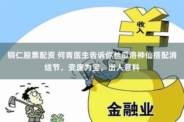 铜仁股票配资 何青医生告诉你丝瓜洛神仙搭配消结节，变废为宝，出人意料