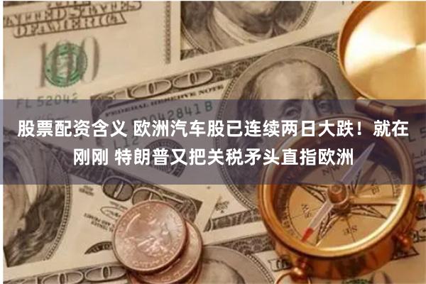 股票配资含义 欧洲汽车股已连续两日大跌！就在刚刚 特朗普又把关税矛头直指欧洲