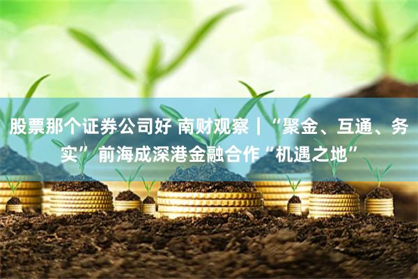 股票那个证券公司好 南财观察｜“聚金、互通、务实” 前海成深港金融合作“机遇之地”